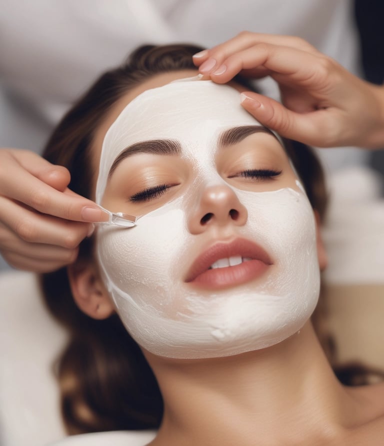 a woman getting a facial massage at a spa