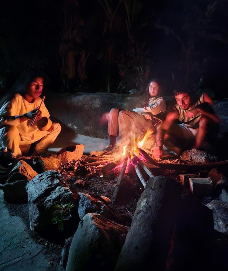 Bonfire in the Kogui village, Kogui people, Indigenous culture