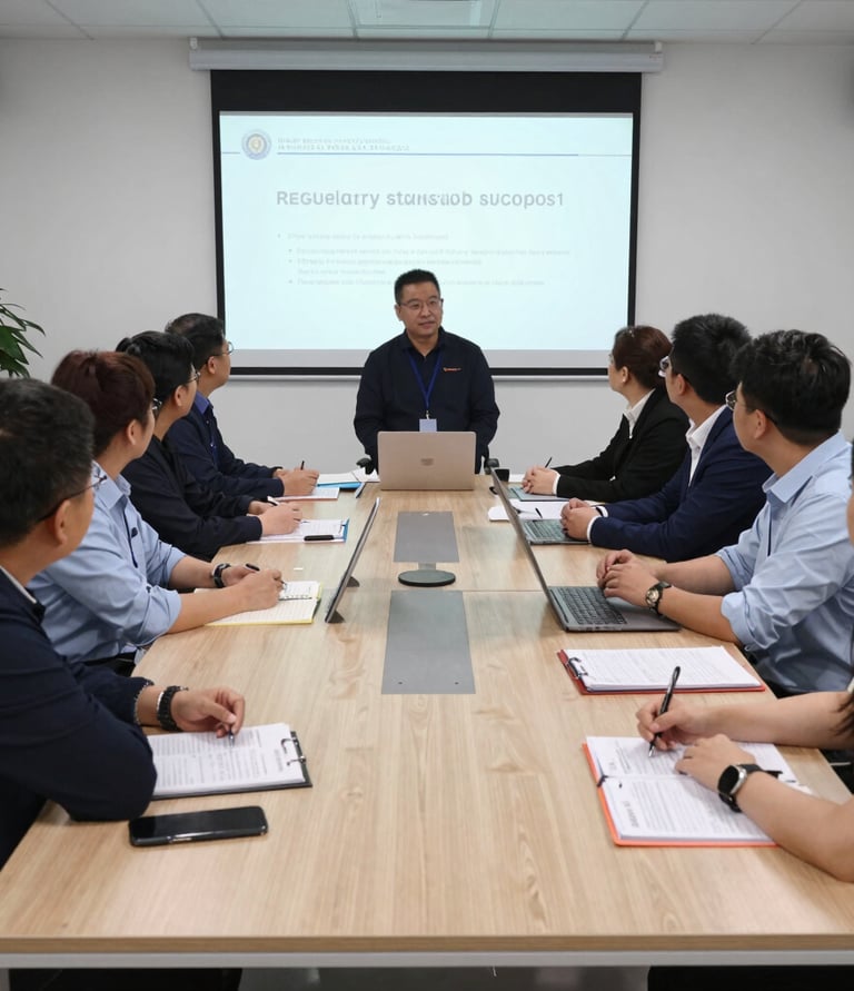 Photo of a group of office workers engaging in a guided workplace exercise session.