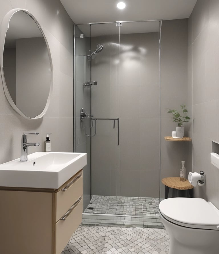 A residential construction site features several houses in various stages of development. The house in the foreground is partially built, with its structure framed and covered in yellow Tyvek sheathing. Other houses in the background appear more complete, displaying dark blue and mustard yellow siding. A yellow temporary fence runs along the edge of the site, and construction materials are scattered across the ground. A cloudy sky looms overhead, contributing to a subdued atmosphere.