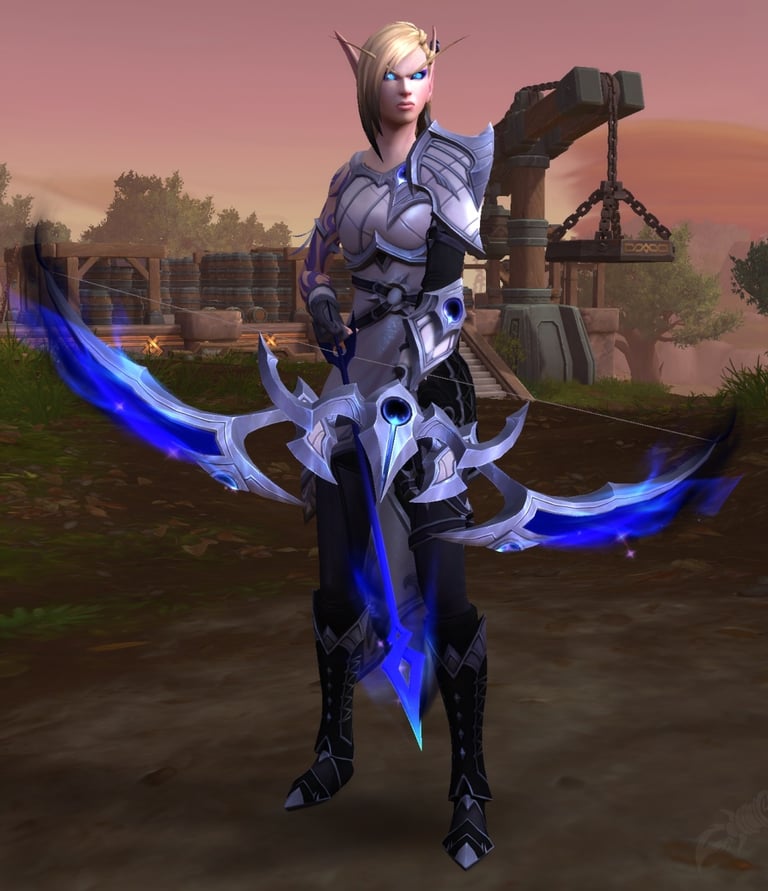 Screenshot: Alleria Windrunner with her bow in World of Warcraft: The War Within