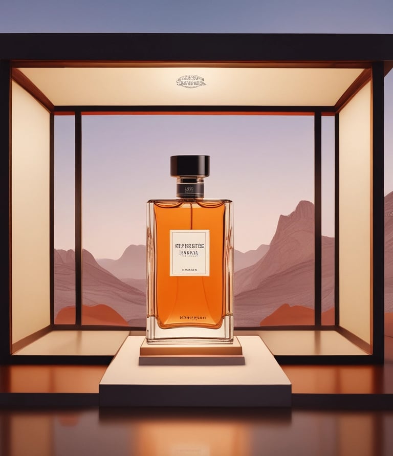 A rectangular glass perfume bottle with a golden amber color liquid inside is placed on a white surface. The label on the bottle reads 'N°5 Chanel Paris Eau de Parfum'. Surrounding the bottle are several blooming ivory roses, adding a touch of elegance and luxury.