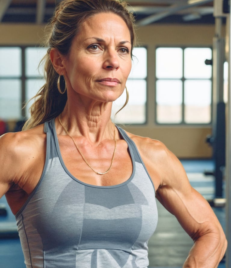 a woman with a large amount of muscle