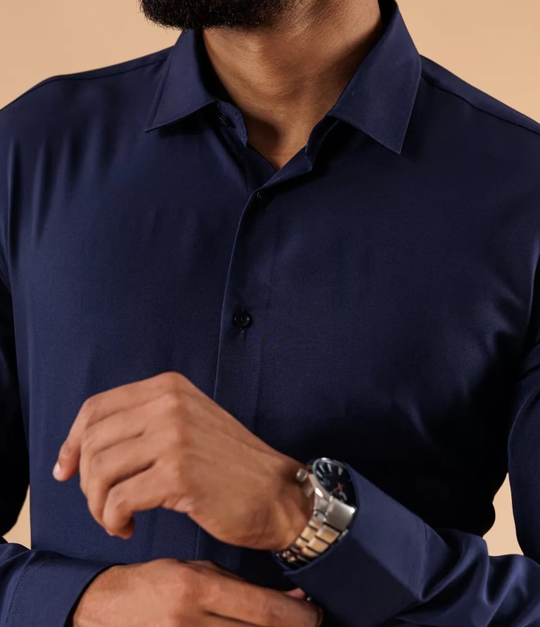 Camisa Social Slim Fit Luxo azul