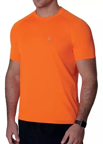 Camiseta manga curta branca cor  laranja