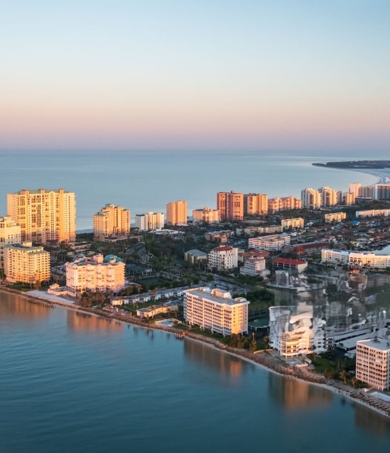 cityscape of Gulf of Mexico and Marco Island, florida