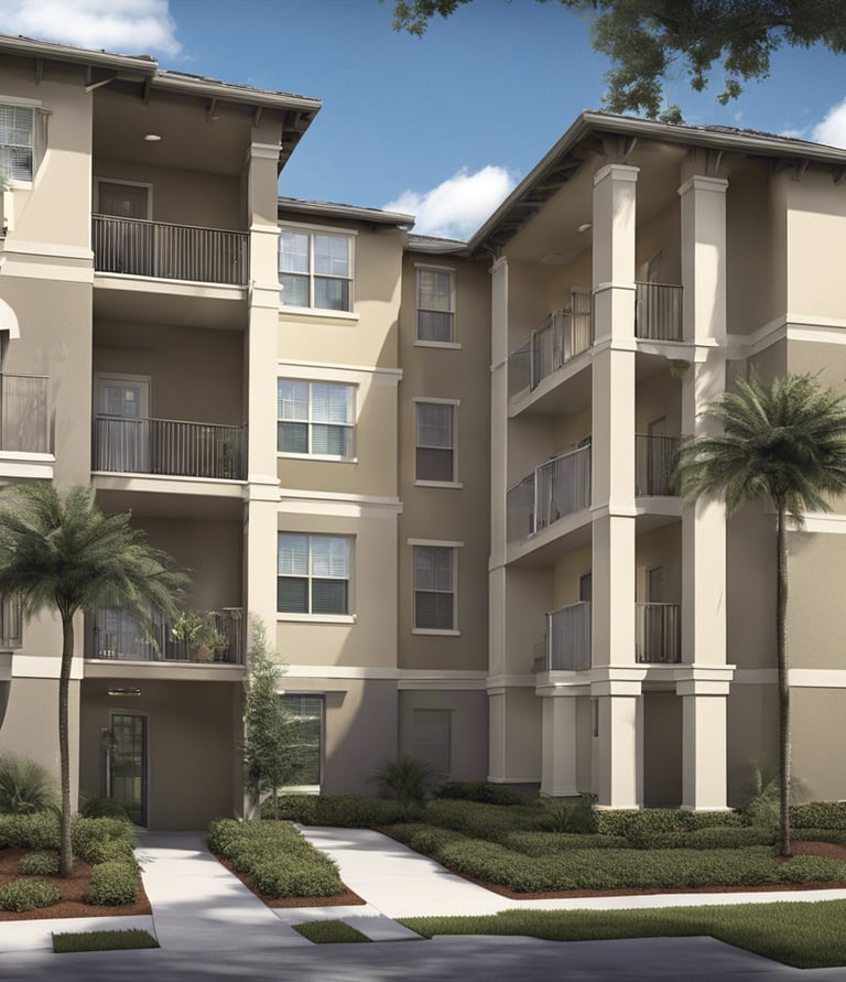 white concrete house surrounded by trees