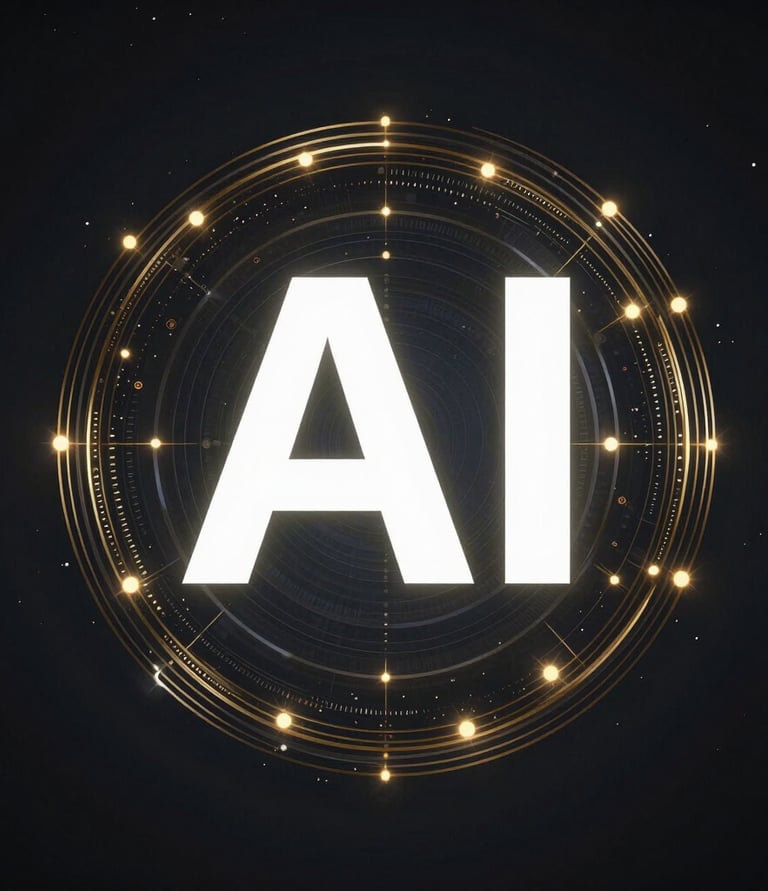 A 3D rendering of a microchip with the letters 'AI' prominently displayed on its surface, set on a dark, circular platform.