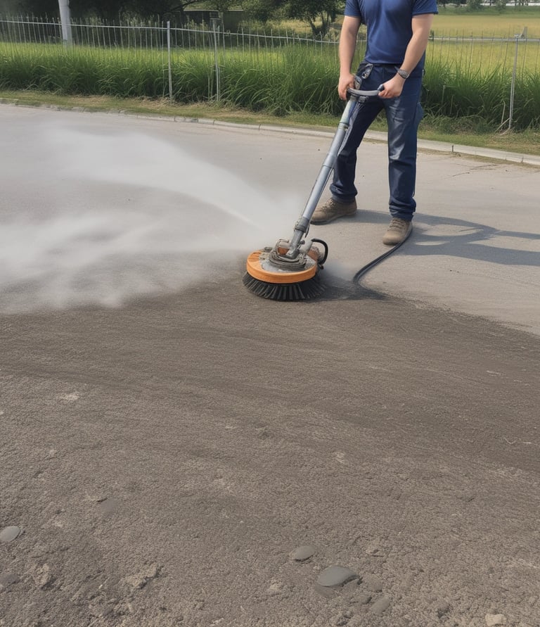 A team of cleaners using advanced equipment to restore surfaces to their original condition.