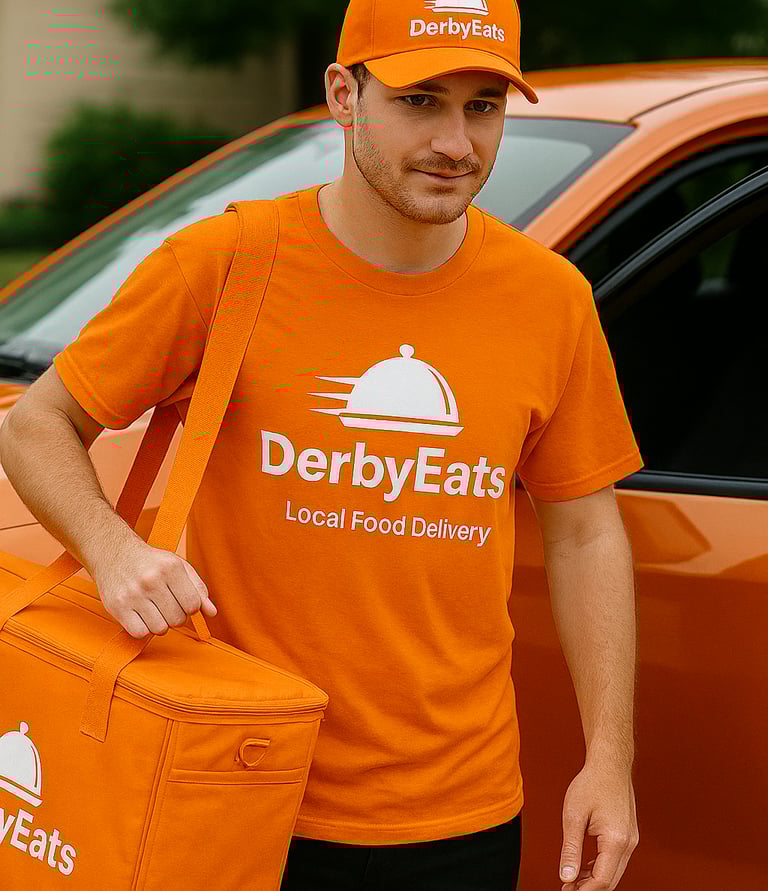 DerbyEats driver out for delivery.