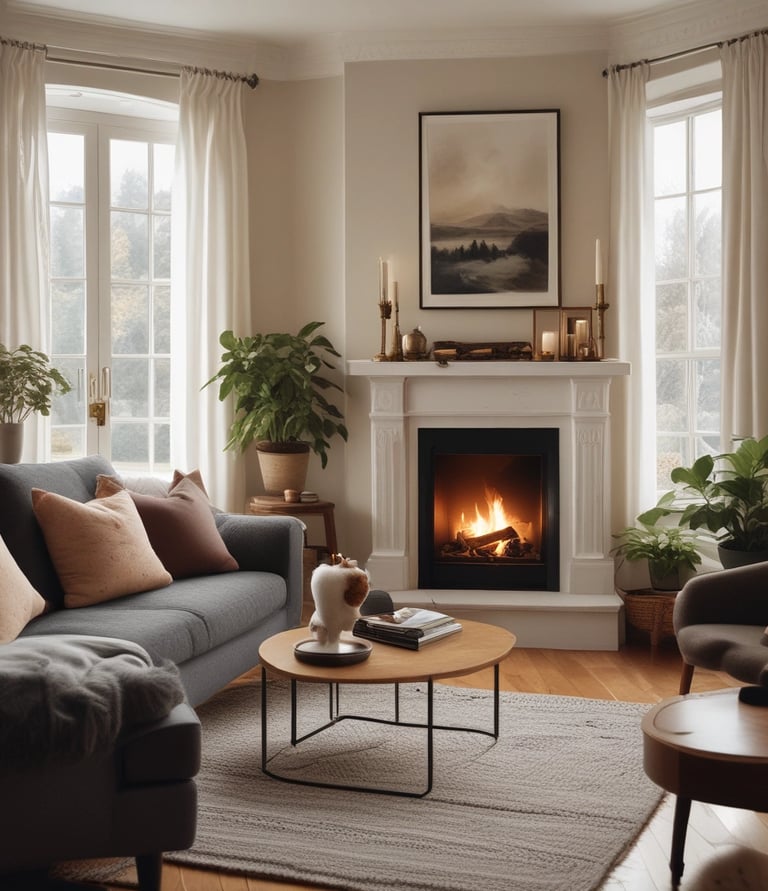 An antique shop filled with vintage furniture and decor. Leather sofas and ornate wooden tables dominate the space. The ceiling hosts a series of small pendant lights. The room is accessorized with different decorative items, including mirrors, artwork, and sculptures.