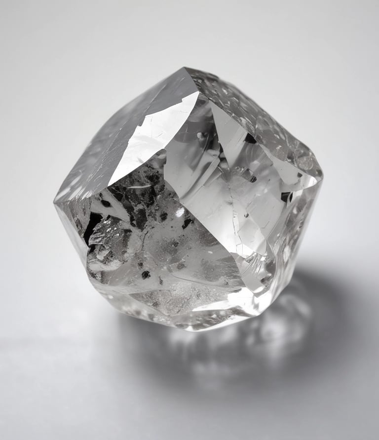 Two diamond rings rest delicately on a rough, textured rock surface, highlighting their sparkle against the muted stone background.