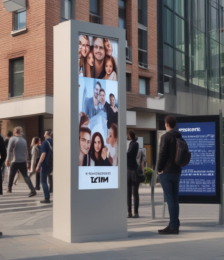 A digital marketing team working on a strategy in an office.