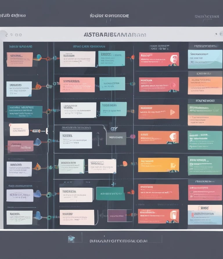 A person holds a smartphone that displays a website in French offering a simple and effective solution for managing social networks. The smartphone screen shows vibrant colors including purple and red text, and the background features green leaves.
