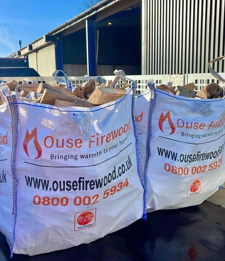 Kiln dried hardwood logs in Ouse Firewood 0.65m3 bulk bags in Cambridgeshire