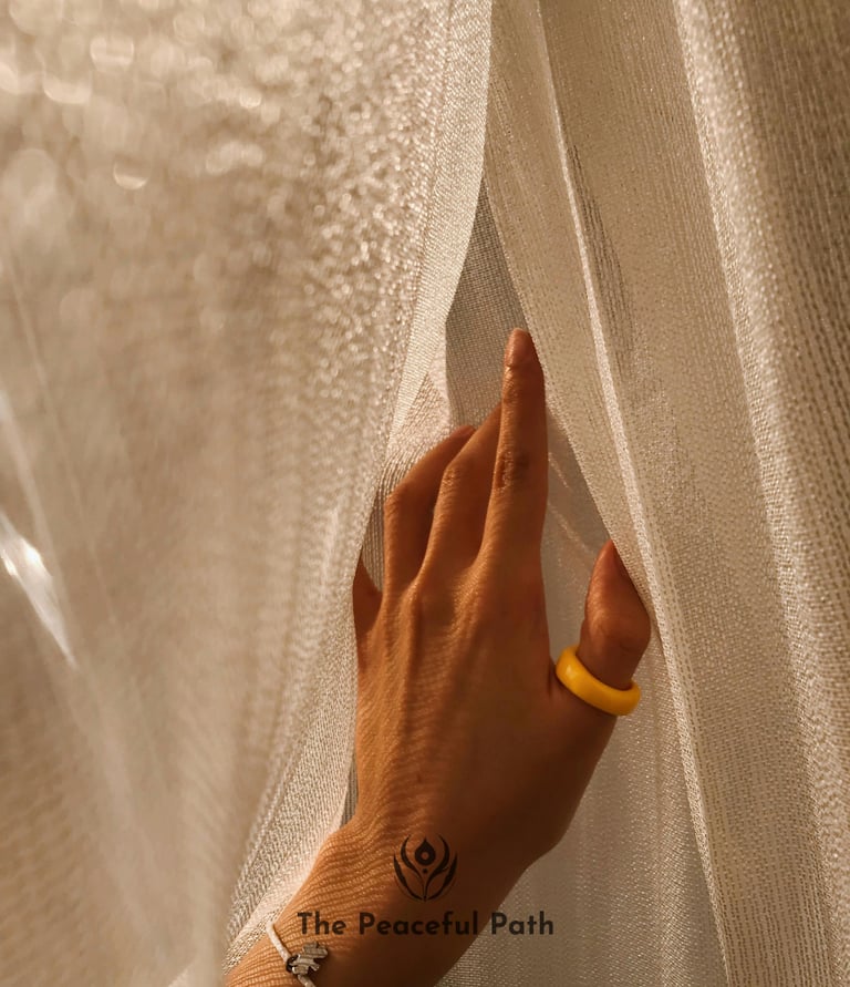 hand touching textile