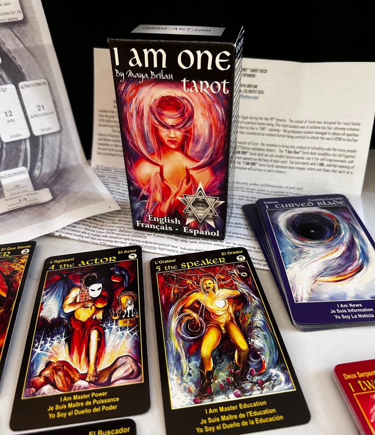 What Is Tarot? I Am ONE Tarot Deck 78 tarot cards instructions text and spiral map