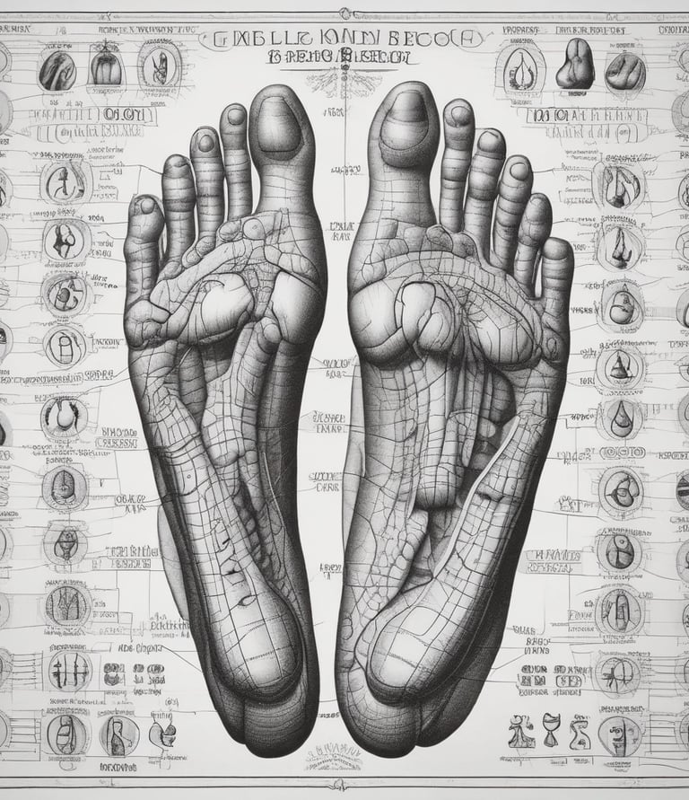 Catherine gently massaging a client's feet, creating a peaceful and soothing atmosphere.