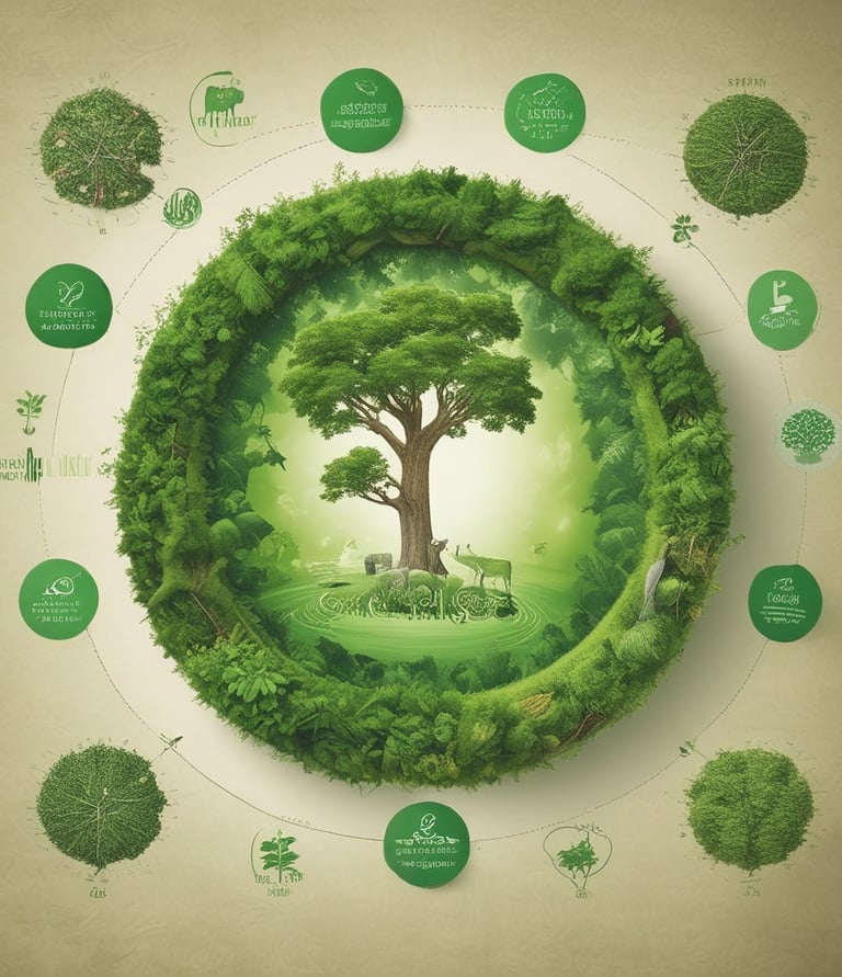 A group of diverse people planting trees together in a sunny community garden.