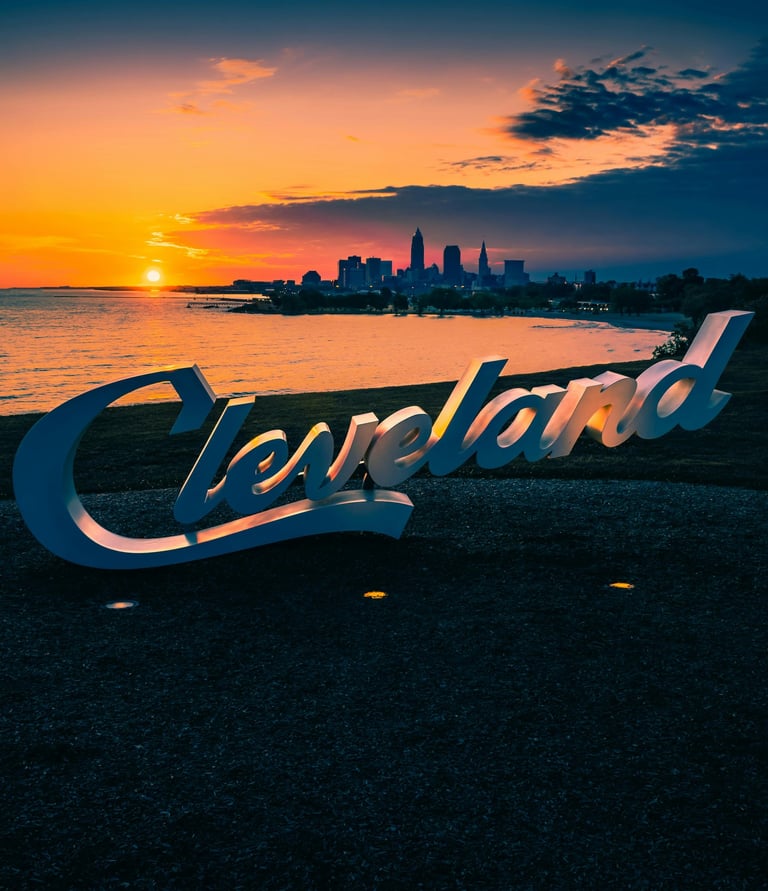 Cleveland sign with scenic view, reflecting Buckeye Venture Group’s local real estate roots