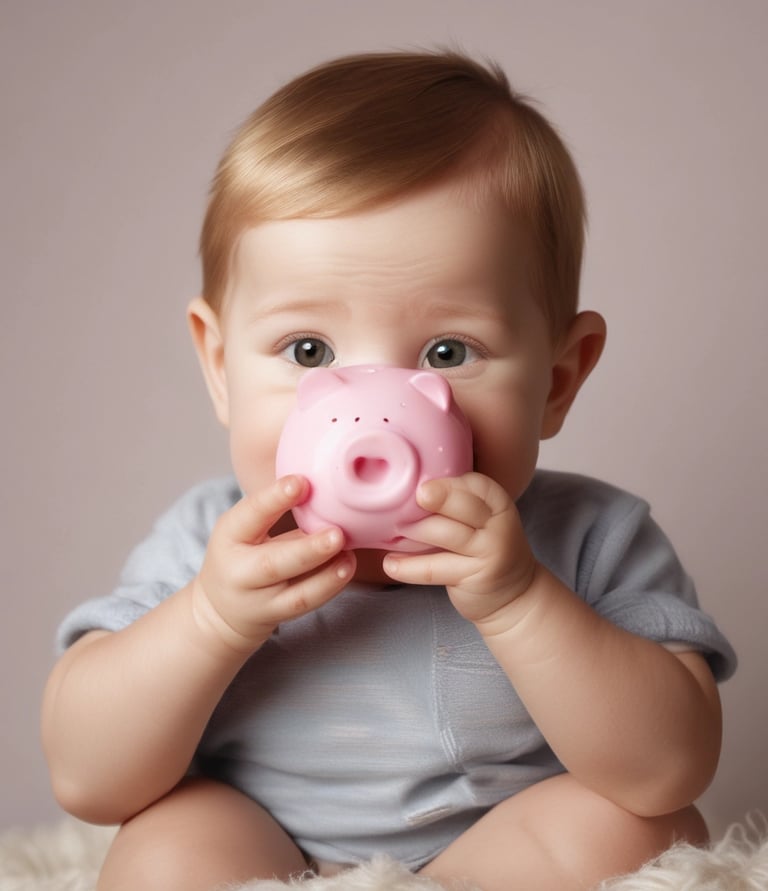 A piggy bank symbolizing savings and wealth creation for children.
