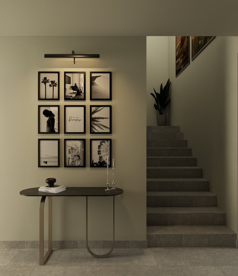 High-end villa entrance console design Dubai