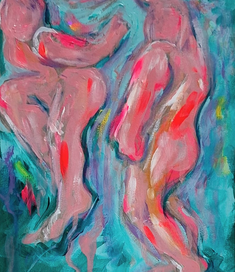 Colourful painting called Dance like there's nobody watching'