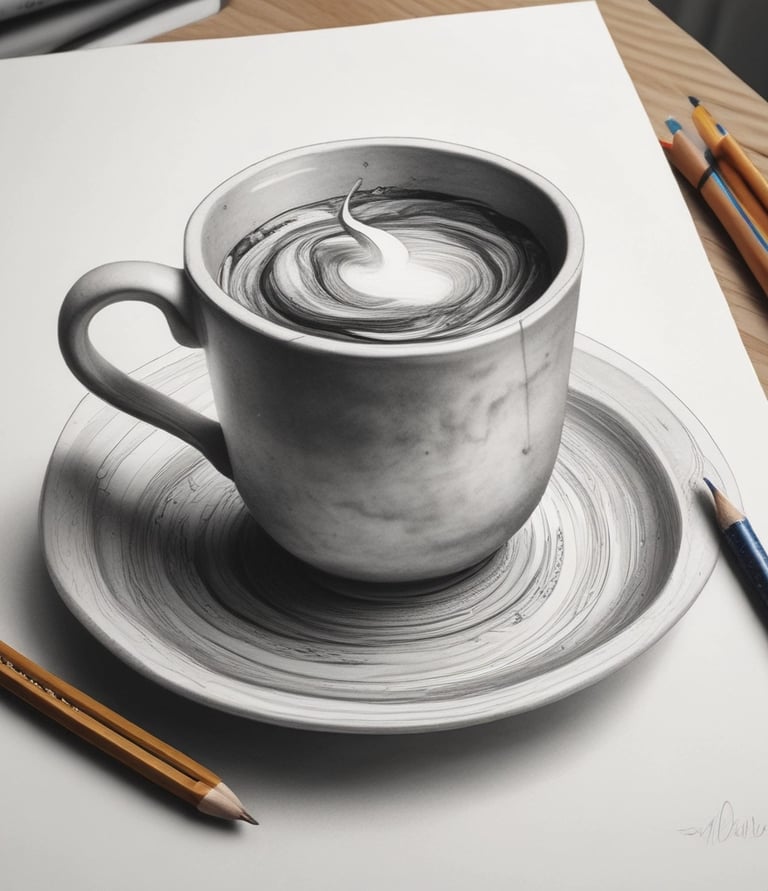 A close-up shot of colorful design elements and tools arranged neatly on a workspace.