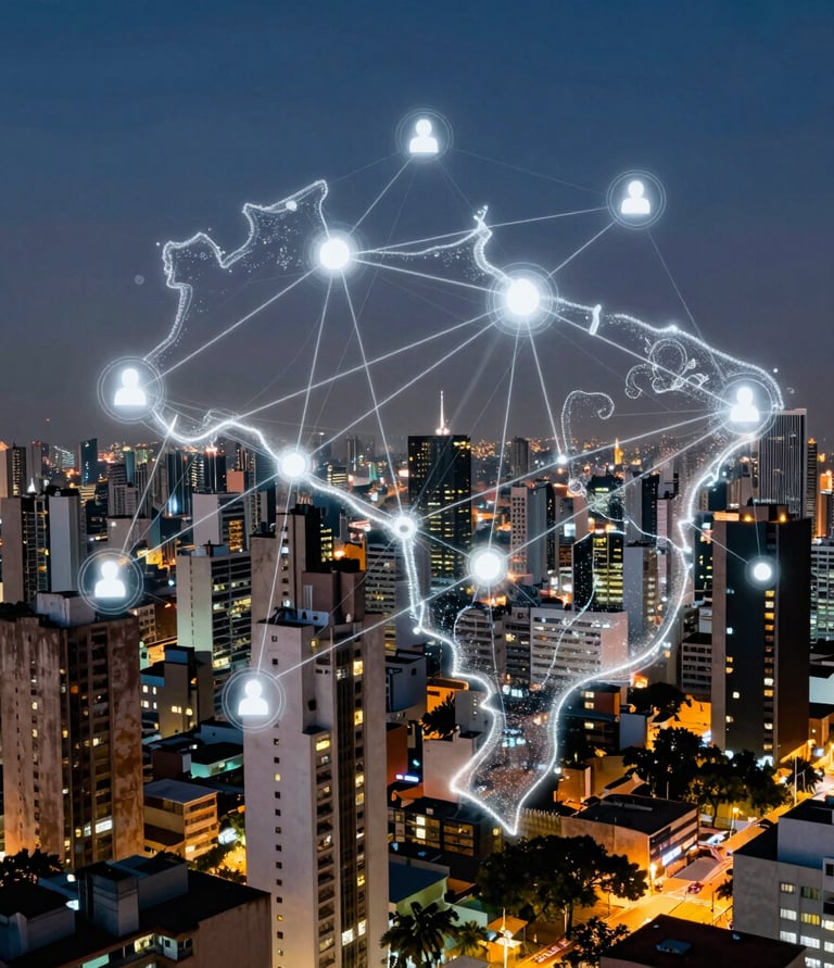 Image showing a modern building under construction alongside technicians working on internet infrastructure.