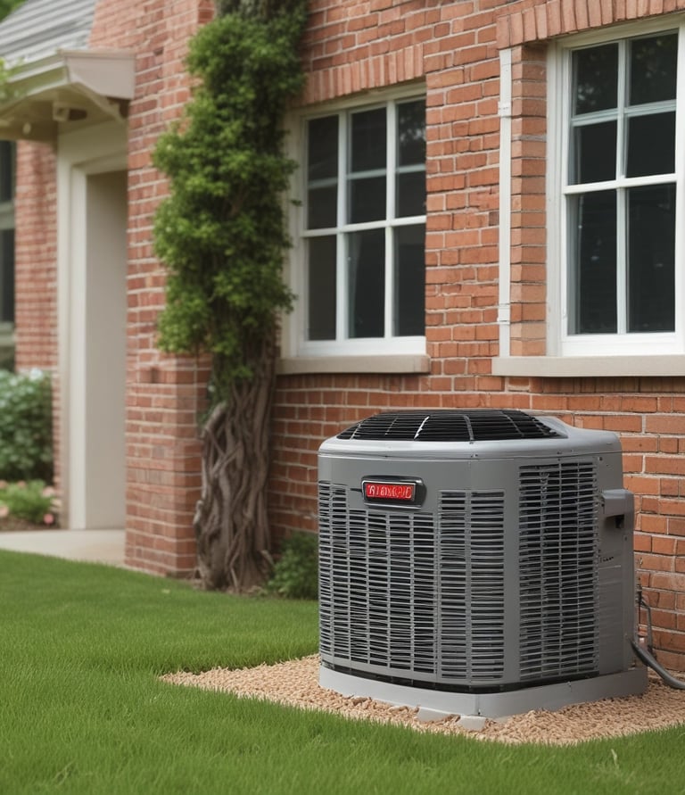 Smiling homeowner enjoying cool air inside a cozy living room.