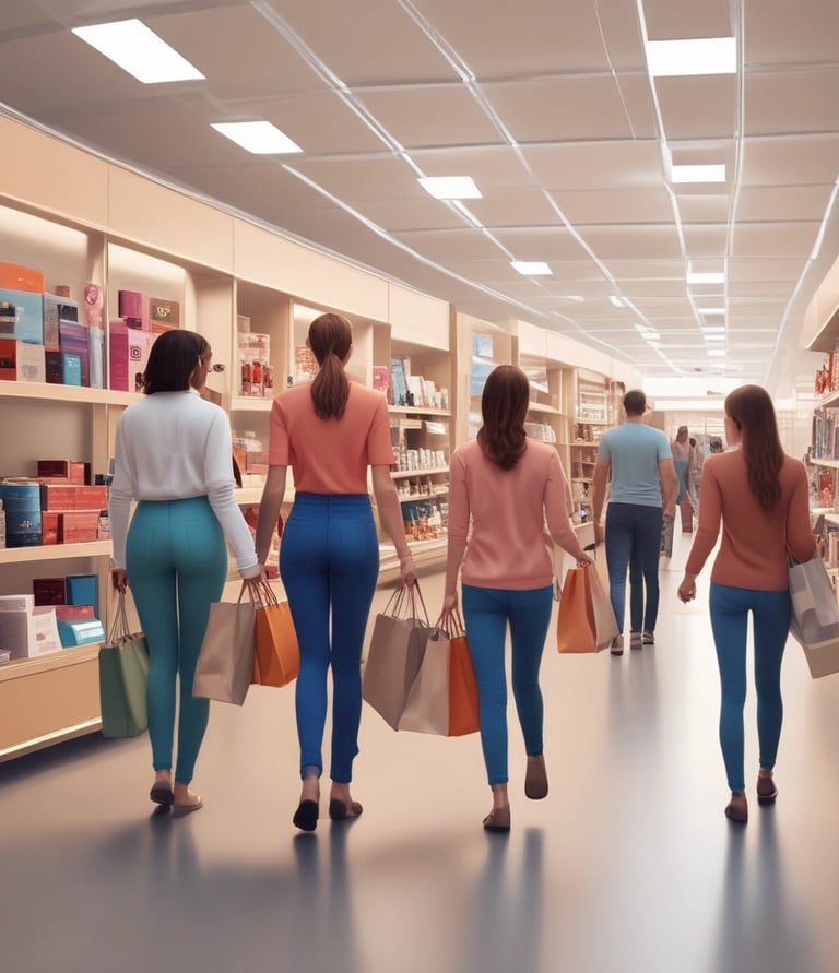 A vibrant and stylish image showcasing beauty products and trendy clothing.