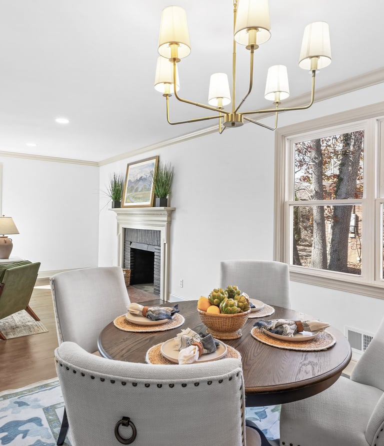 dining and living room staging house