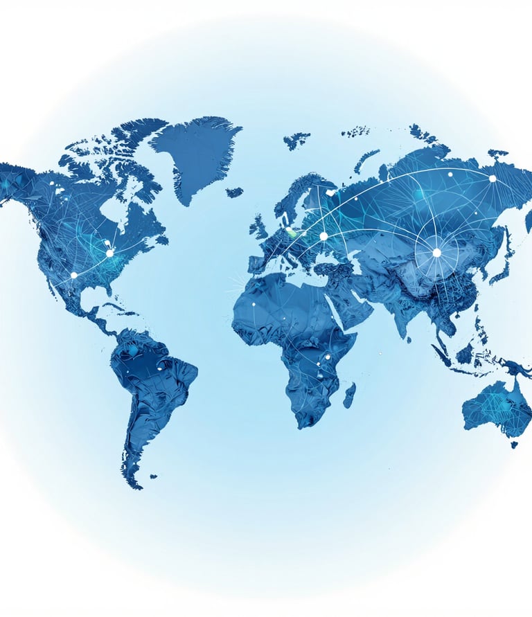 Close-up of hands holding the latest issue of an international affairs digital magazine.