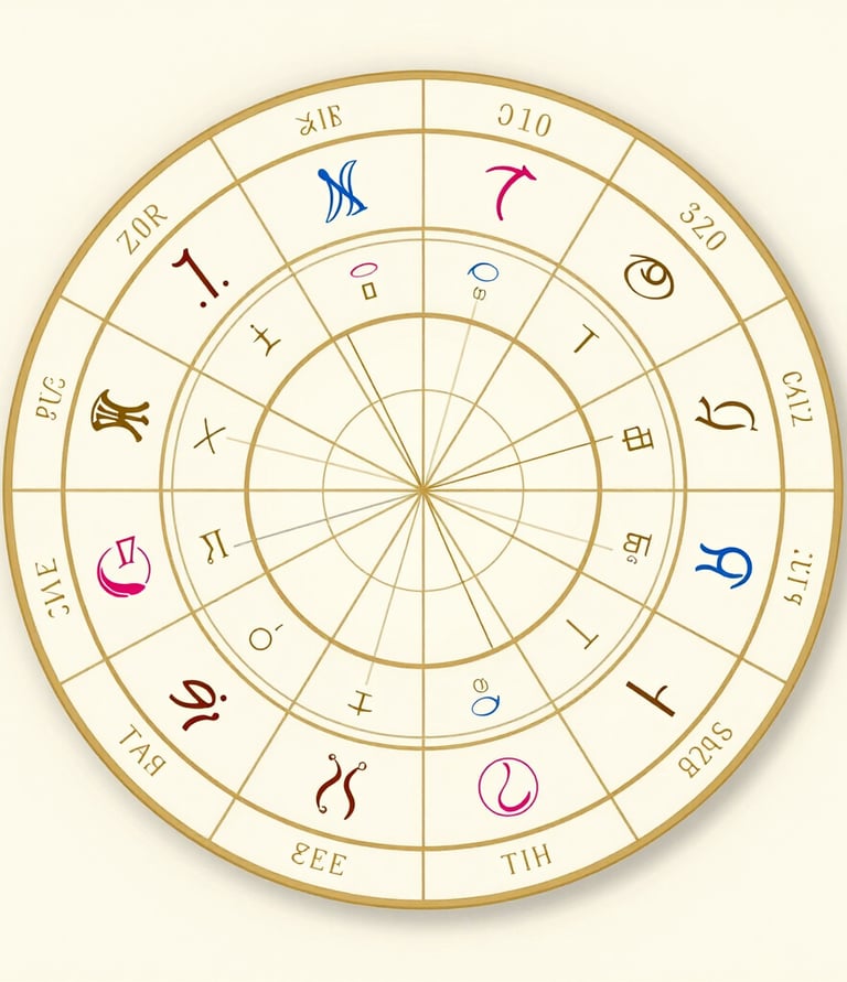 Close-up of hands holding a glowing astrology chart with soft orange and gold hues.