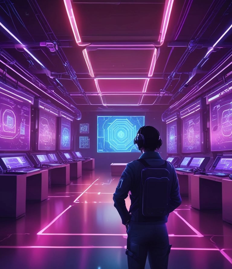 A white mask with distinct black features is placed on an open server tray in a data center or server room. The server is equipped with various LED indicators and network ports, suggesting an active setup.