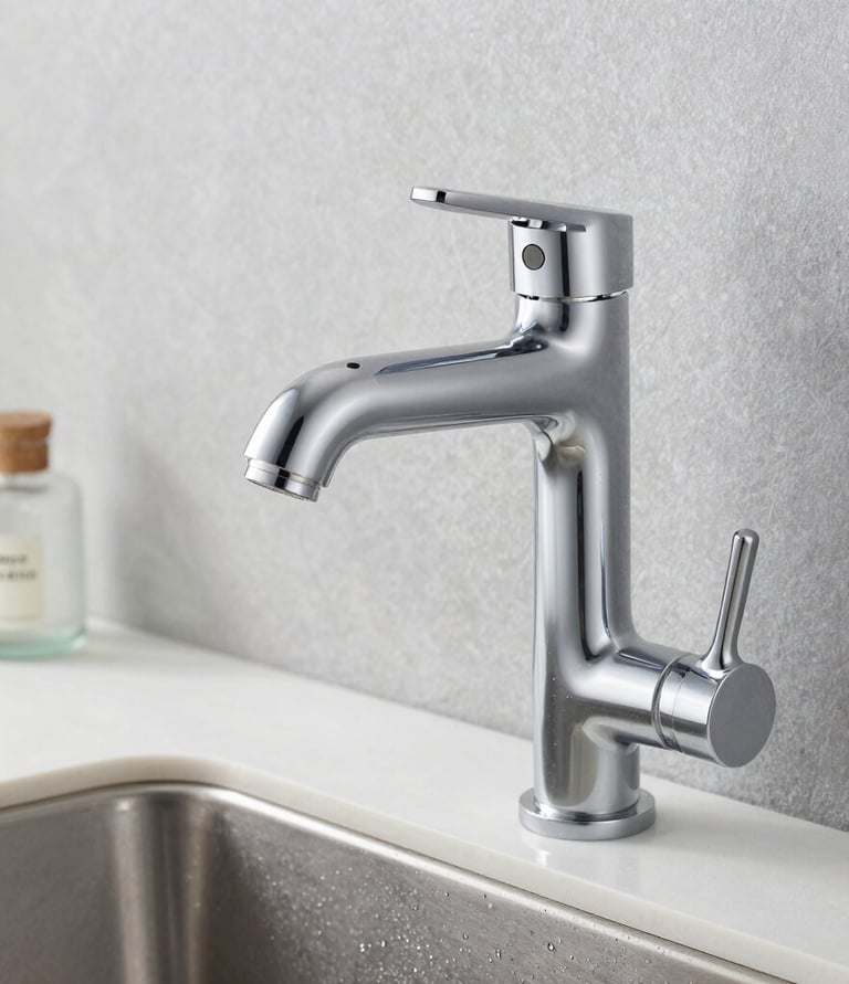 A skilled plumber fixing a water pipe in a cozy Spanish home kitchen.