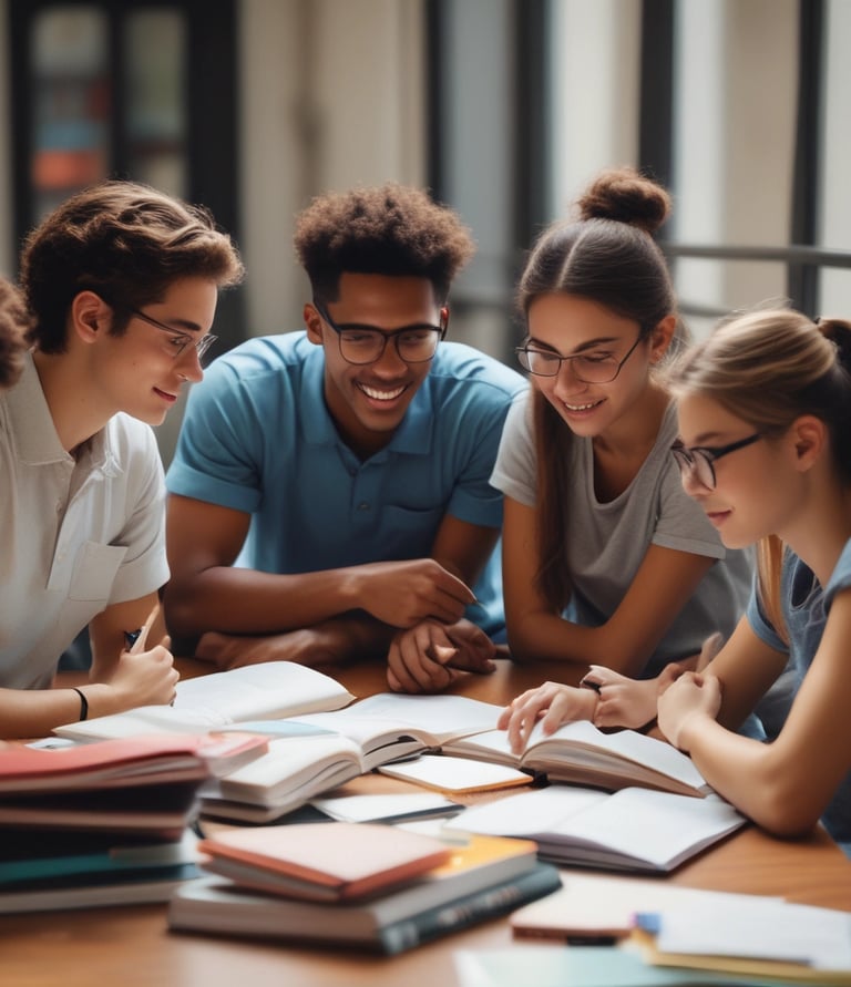 Jóvenes leyendo libros