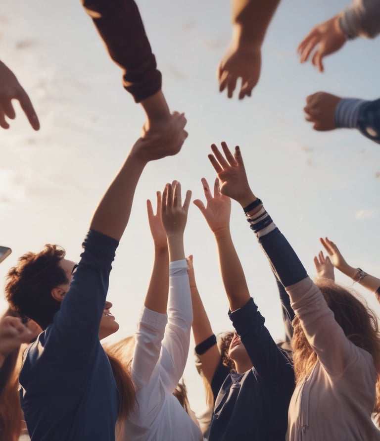 Jóvenes celebrando sus éxitos