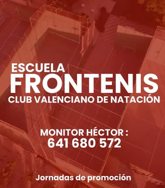 Publicidad de la escuela de Frontón del club valenciano de natación