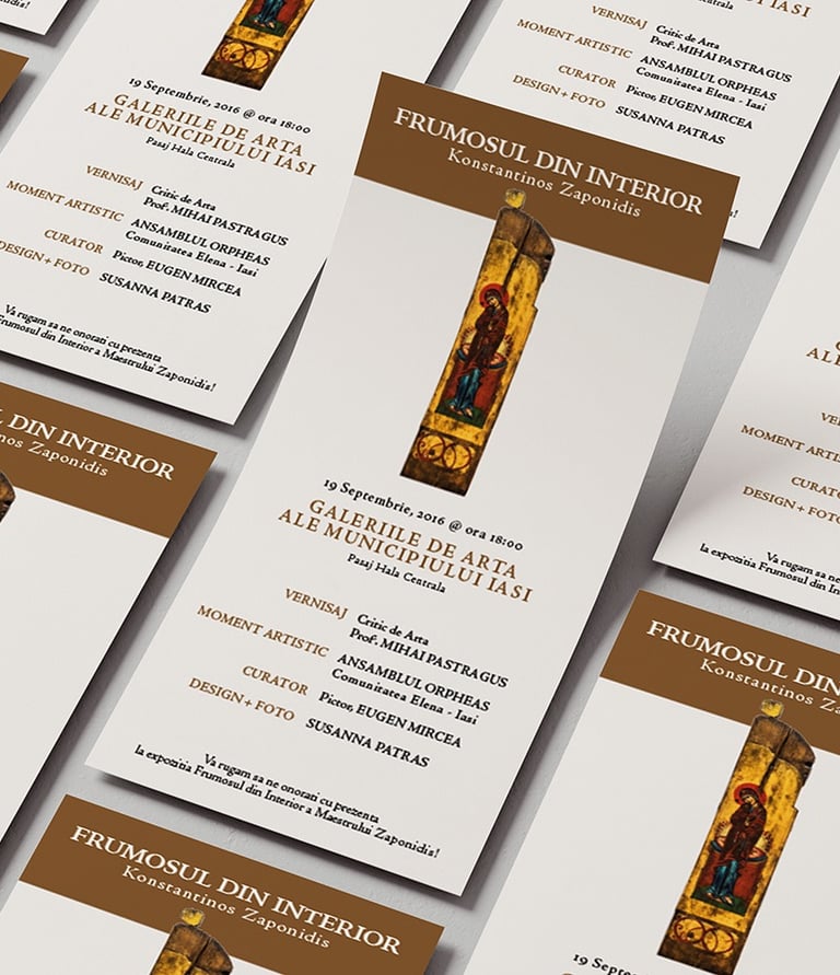 a collection of invitation cards for an exhibition event