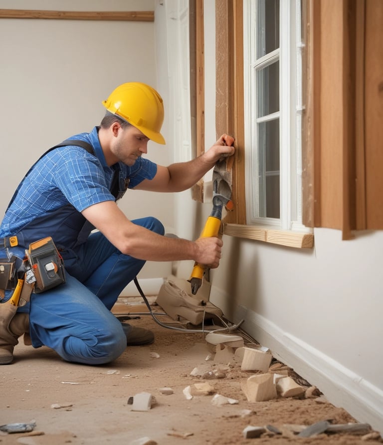 A diverse group of professionals collaborating over a laptop in a modern workspace.