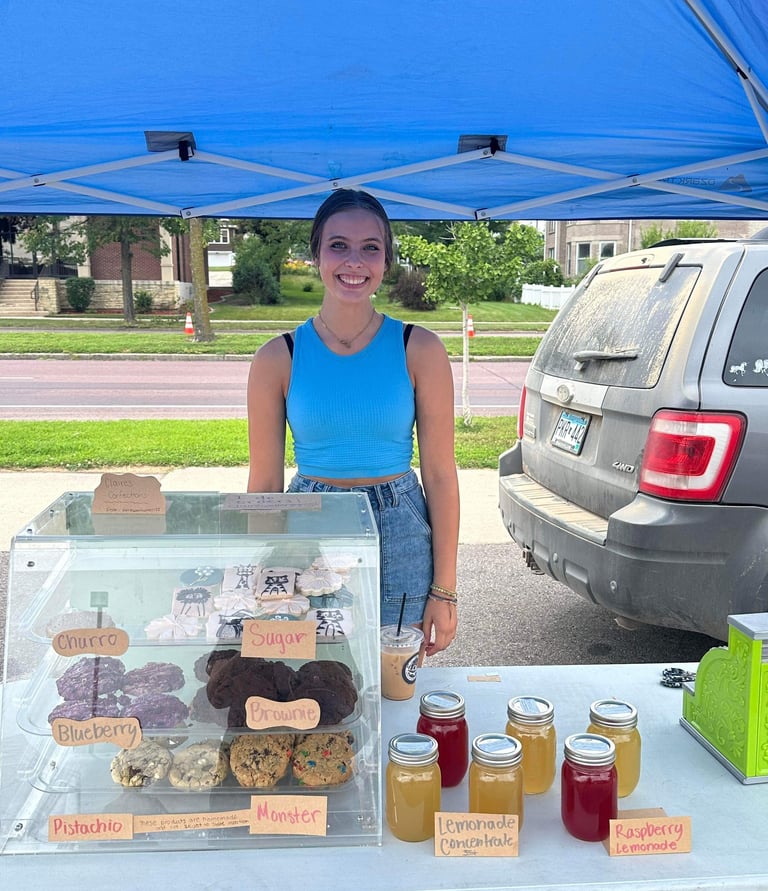 Claire at a farmers market in southern Minnesota