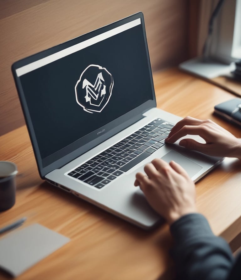 Close-up of a computer screen displaying a sleek, minimalist digital design in progress.