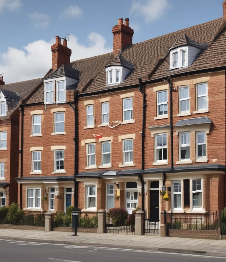 Charming exterior of a traditional Shropshire home bathed in warm afternoon light.