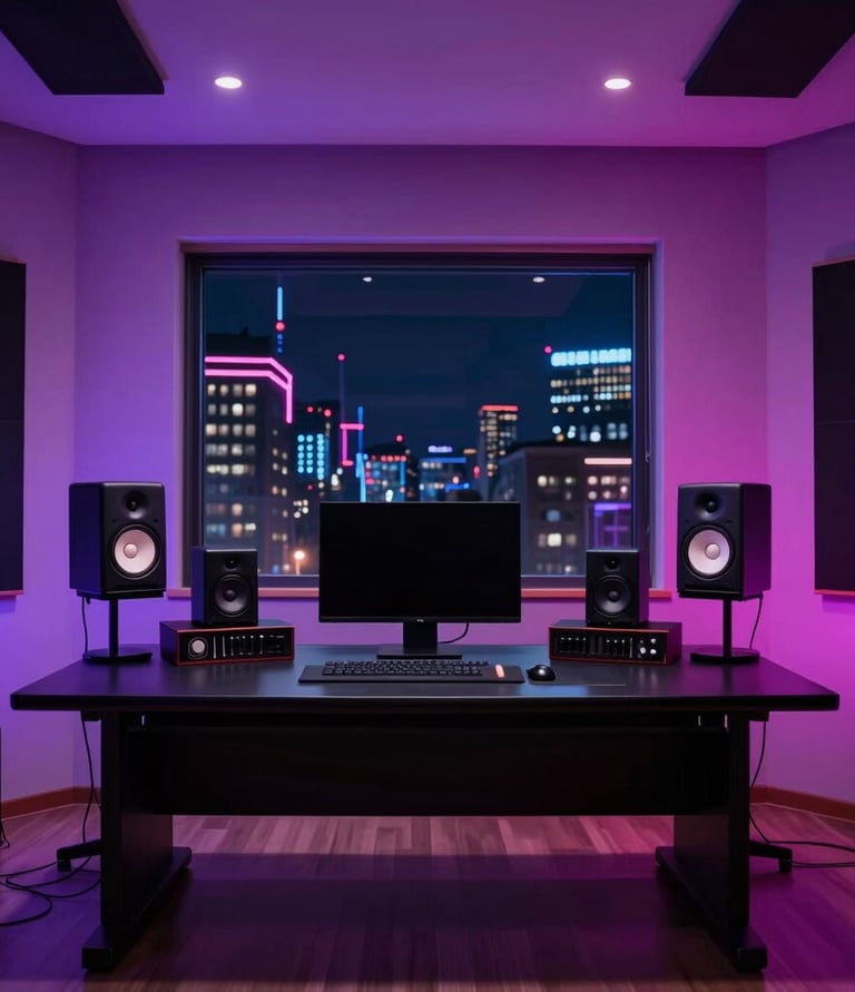 Lofi anime study room backgroun