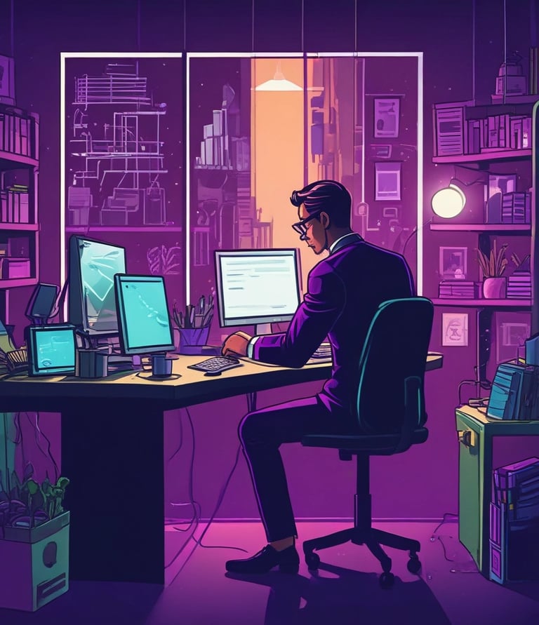 A minimalist, dark-themed home gym setup featuring an ergonomic bike and subtle lighting.