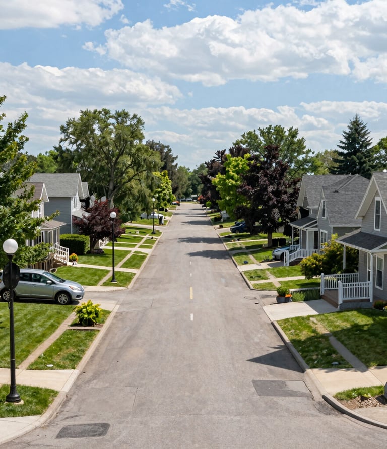 A friendly team member handing out colorful flyers on a sunny neighborhood street.