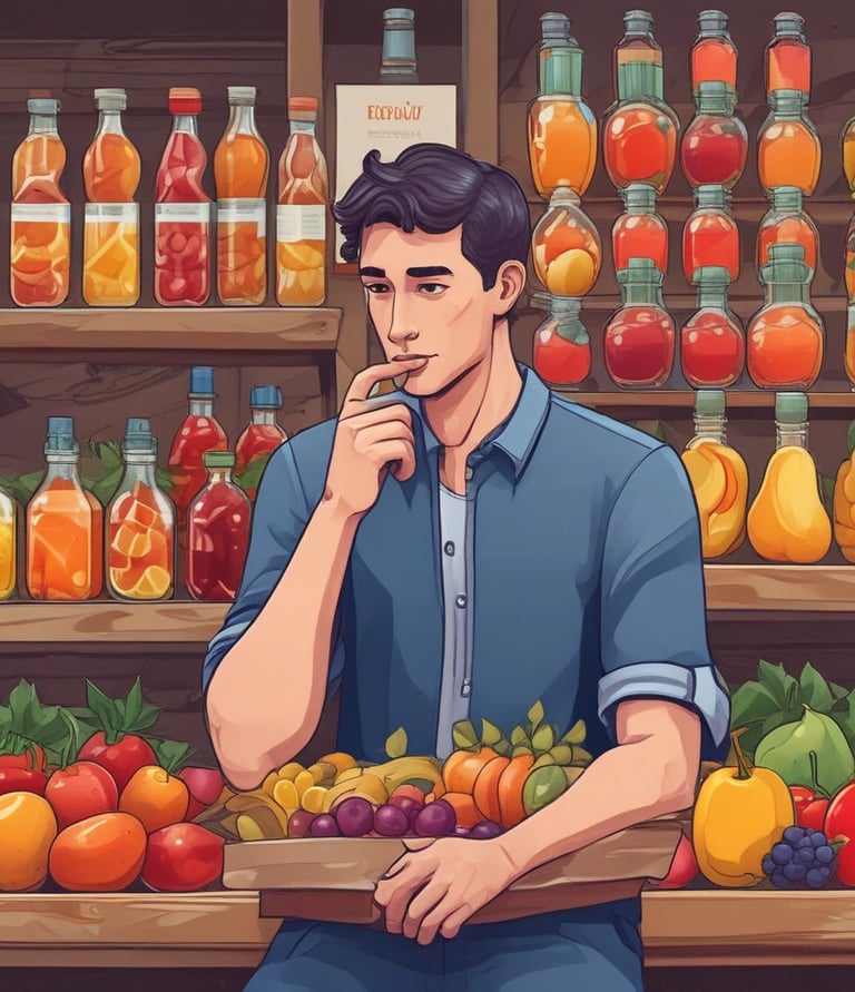 Close-up of colorful fruit drink and water bottle labels freshly printed.