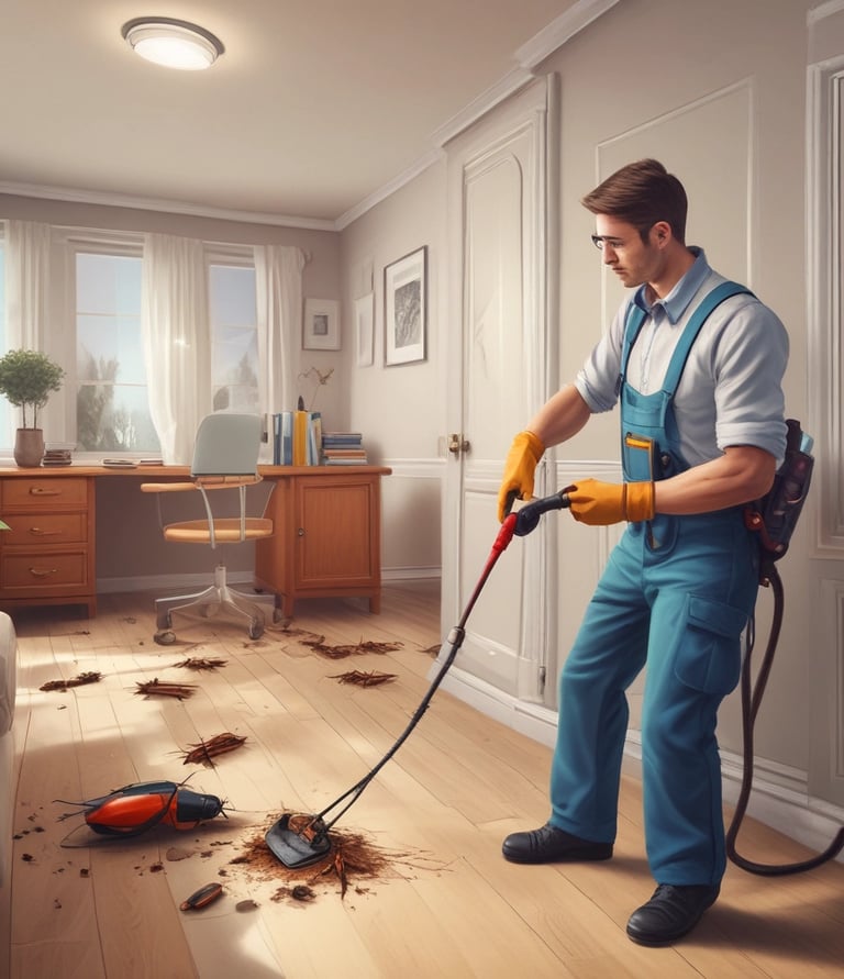 Close-up of eco-friendly pest control products arranged neatly on a wooden table.