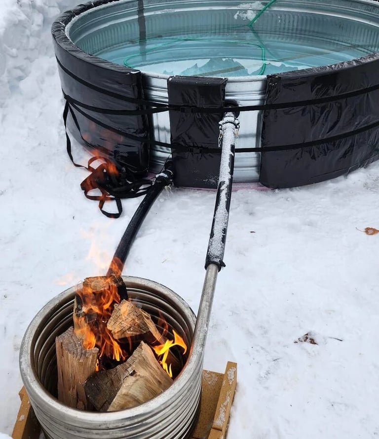 wood fired hot tub outdoor